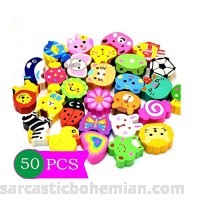 erioctry 50PCS Pencil Erasers Assorted Animal Fruit Cake Puzzle Erasers for Birthday Party Supplies Favors School Classroom Rewards and Novelty Toys B07BBN75CK